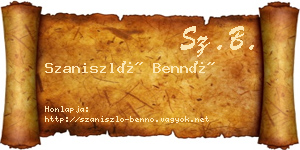 Szaniszló Bennó névjegykártya